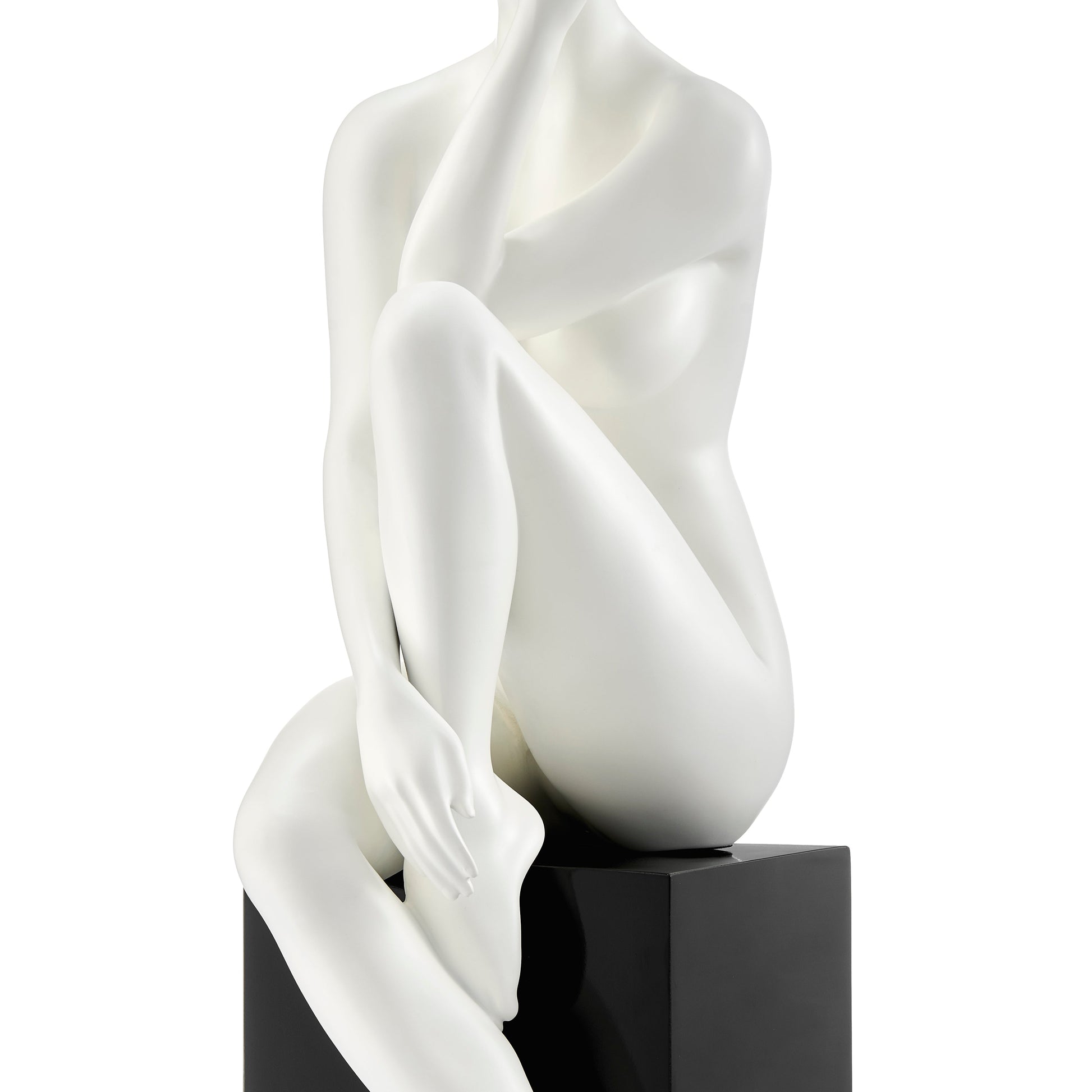 Antoinette Doll Sculpture Matte White with Black Base by Finesse Decor C-7025-B/MW