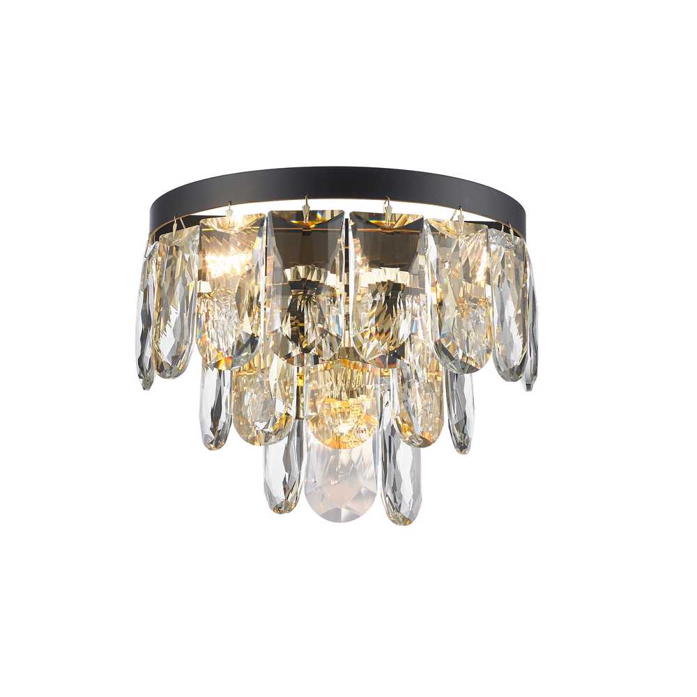 Havana Wall Sconce 3-Light in Gold and Black 5513WSBG by StarFire Crystal