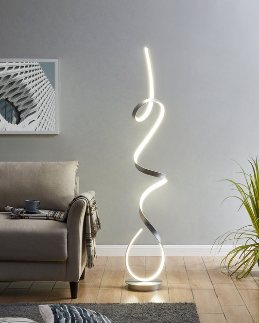 Amsterdam LED Dimmable 63" Floor Lamp Silver by Finesse Decor FL-002