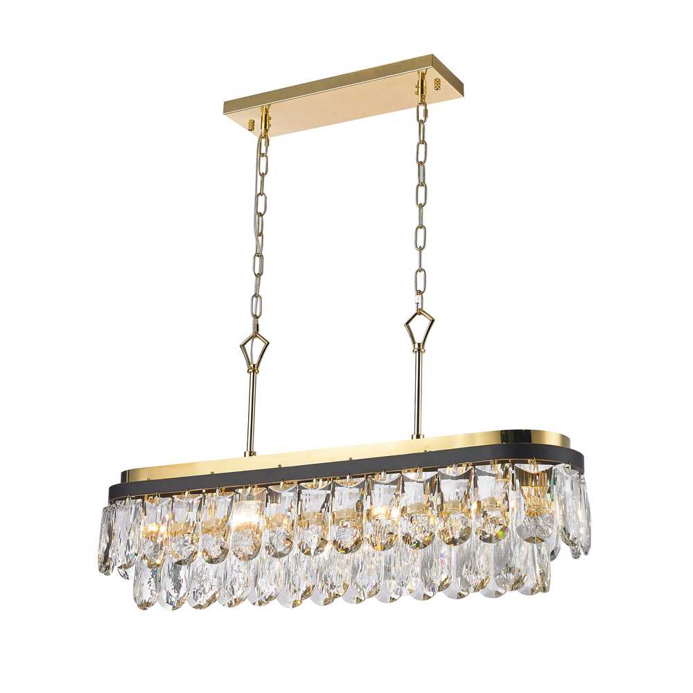 Havana Chandelier 11-Light in Gold and Black 5535BG by StarFire Crystal