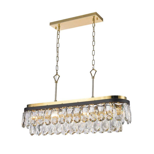 Havana Chandelier 11-Light in Gold and Black 5535BG by StarFire Crystal