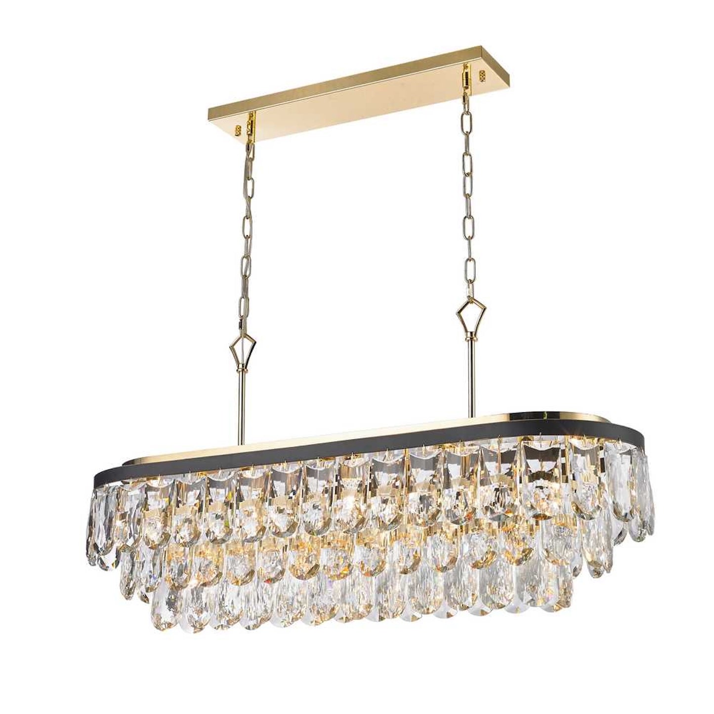 Havana Chandelier 14-Light in Gold and Black 5540BG by StarFire Crystal