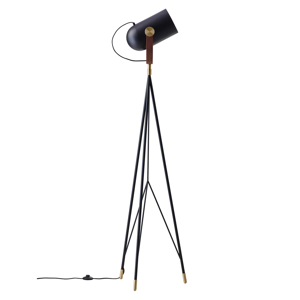 Carronade Floor Lamp, High by Le Klint, Black, Walnut (photo 2)