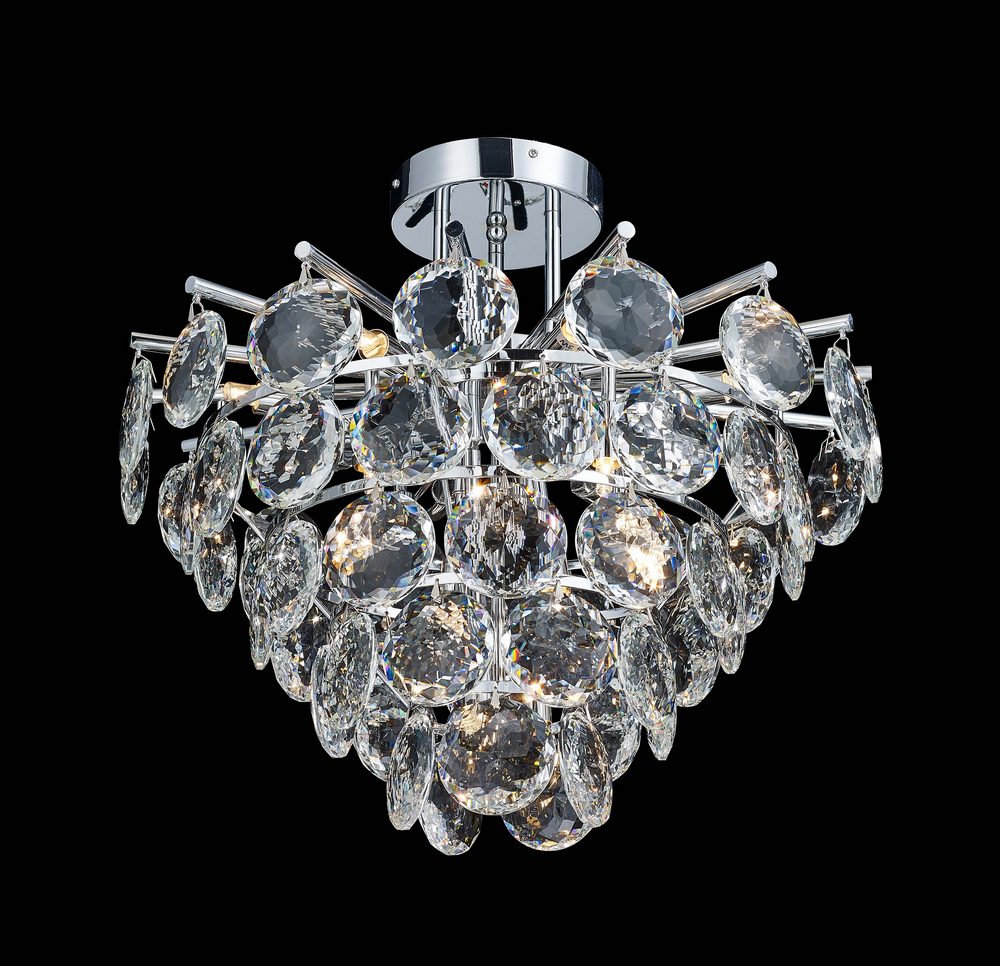 Palermo Flushmount 12-Light in Chrome 5621CH by StarFire Crystal