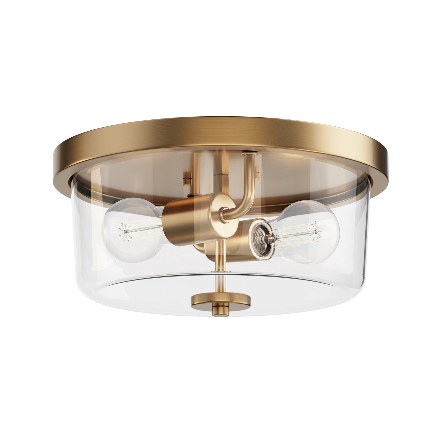 Fuller 2-Light Flush Mount Natural Aged Brass by Maxim Lighting