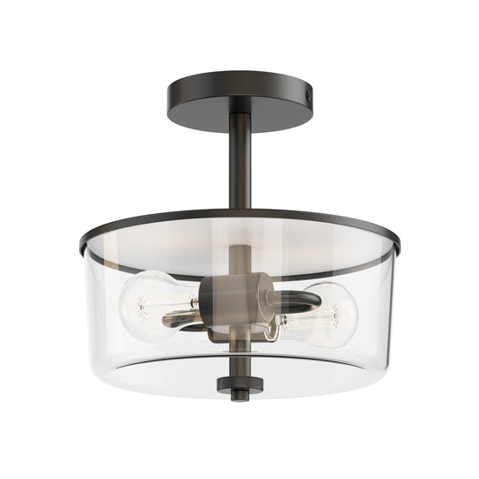Fuller 2-Light Semi Flush/Pendant Convertible Black by Maxim Lighting