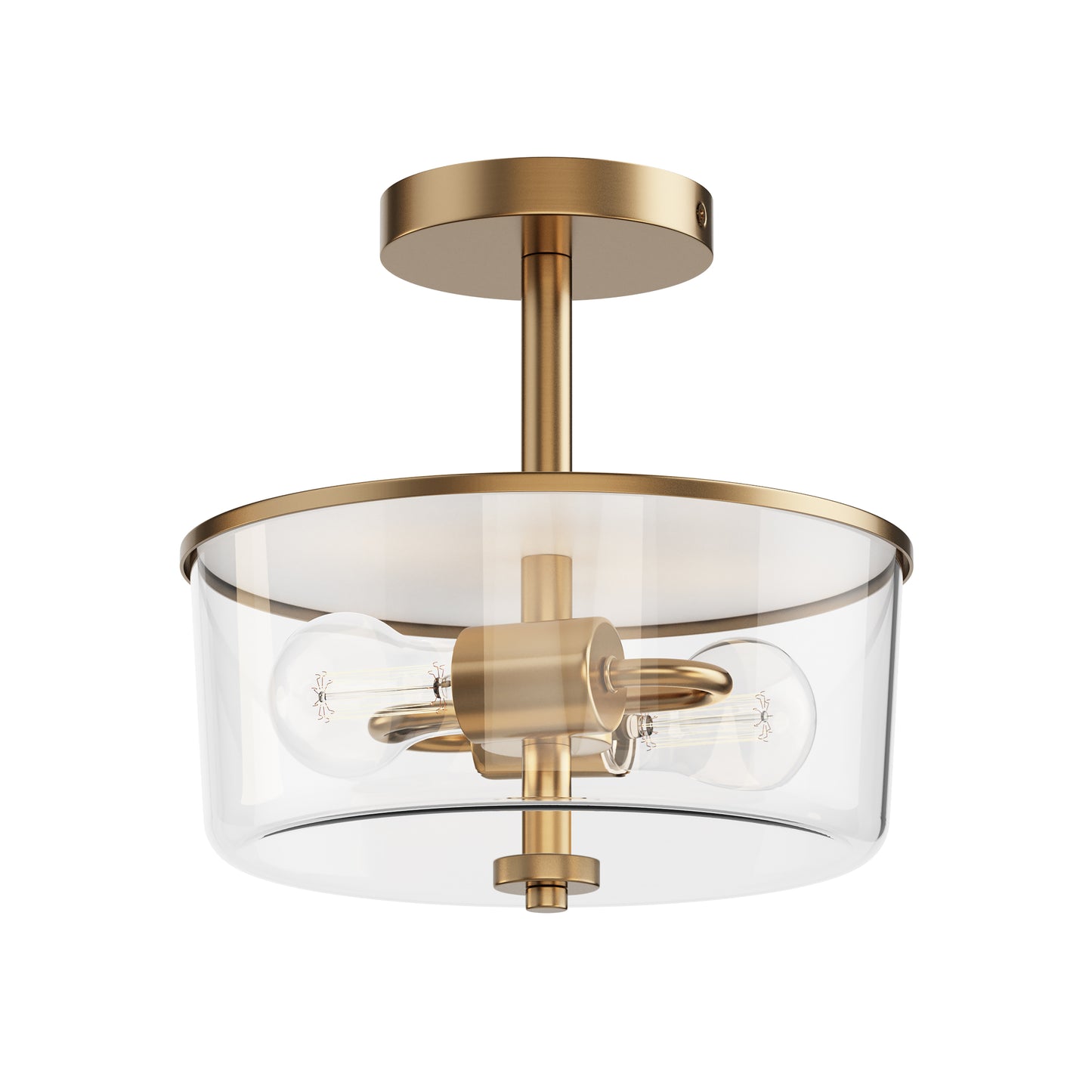 Fuller 2-Light Semi Flush/Pendant Convertible Natural Aged Brass by Maxim Lighting