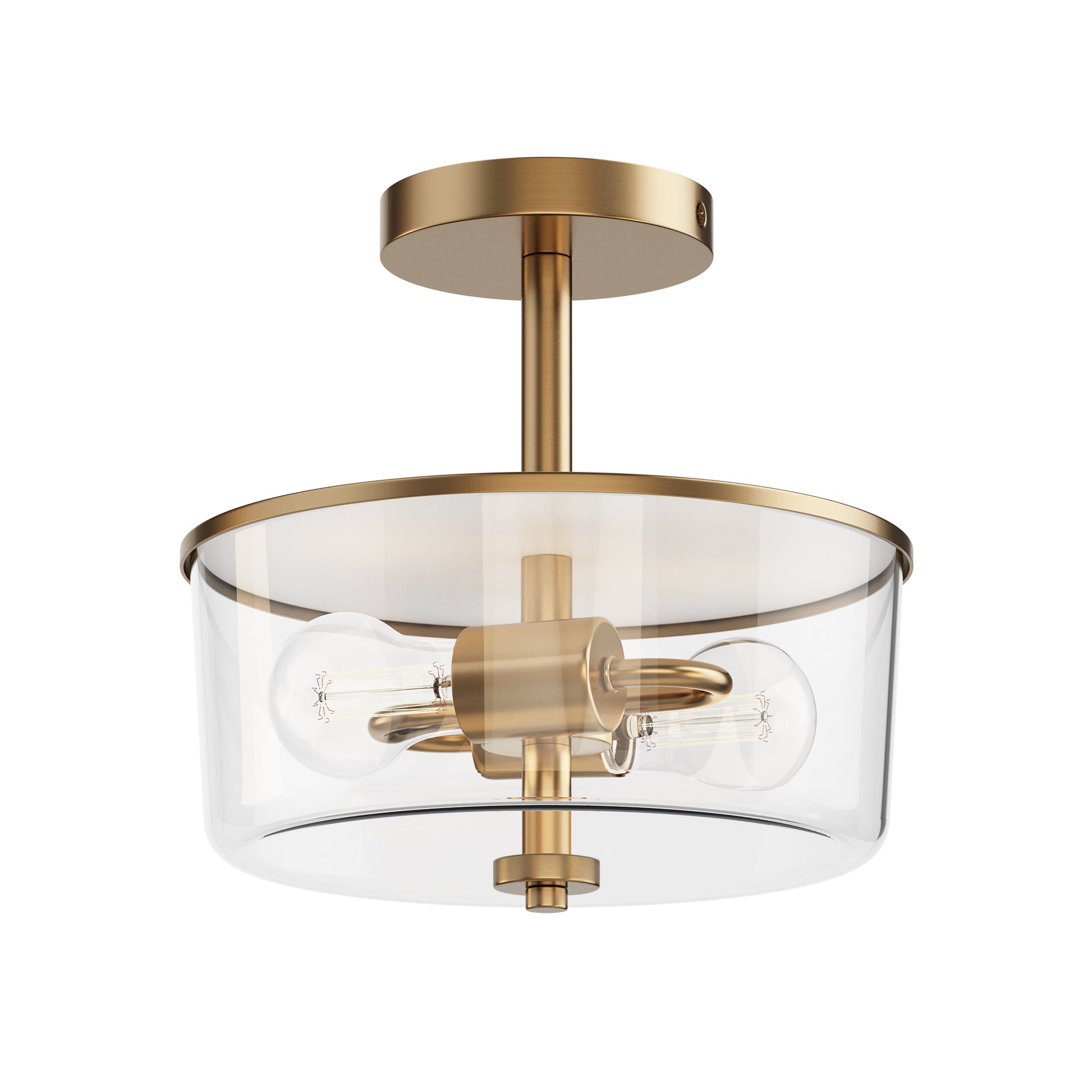 Fuller 2-Light Semi Flush/Pendant Convertible Natural Aged Brass by Maxim Lighting