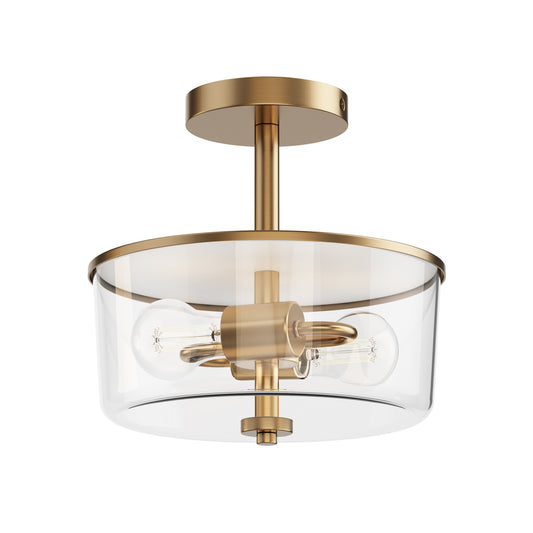 Fuller 2-Light Semi Flush/Pendant Convertible Natural Aged Brass by Maxim Lighting