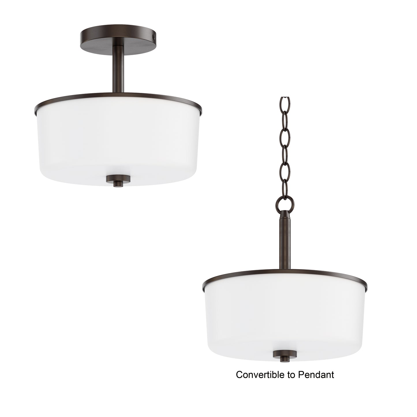 Fuller 2-Light Semi Flush/Pendant Convertible Oil Rubbed Bronze by Maxim Lighting