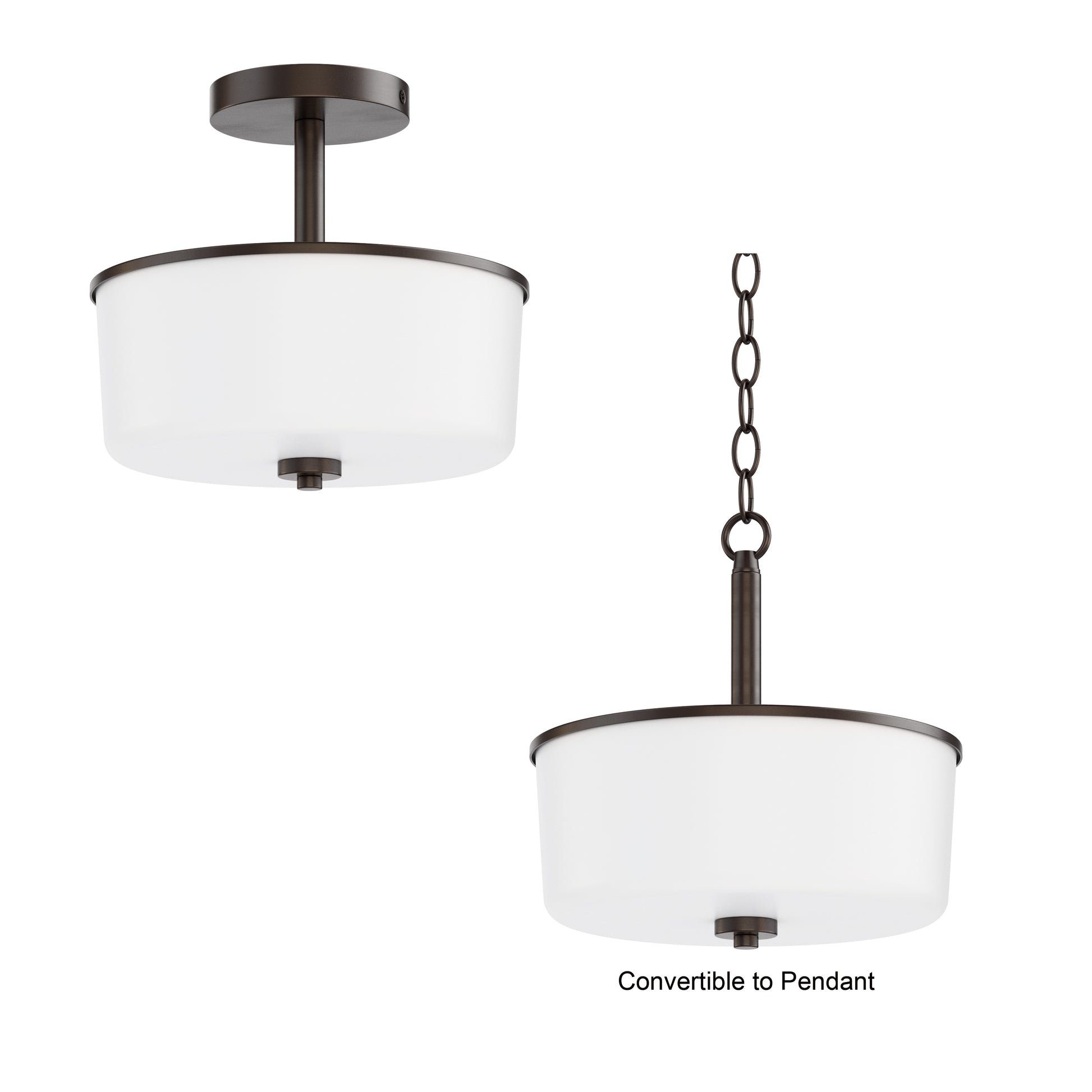 Fuller 2-Light Semi Flush/Pendant Convertible Oil Rubbed Bronze by Maxim Lighting