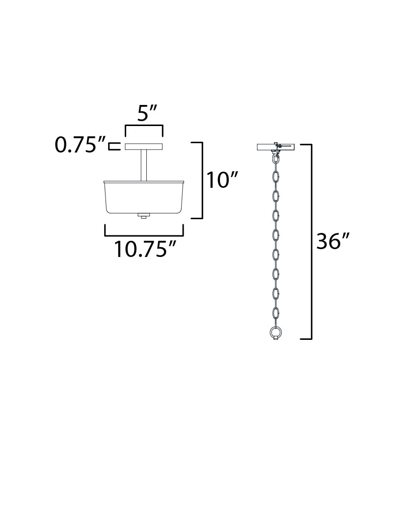 Fuller 2-Light Semi Flush/Pendant Convertible Satin Nickel by Maxim Lighting