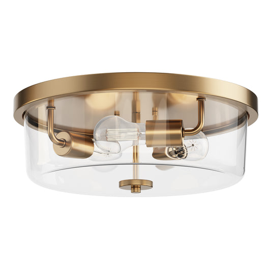 Fuller 3-Light Flush Mount Natural Aged Brass by Maxim Lighting