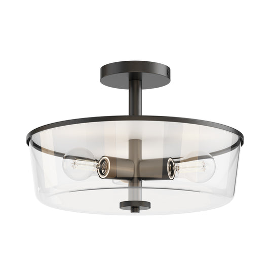 Fuller 3-Light Semi Flush/Pendant Convertible Black by Maxim Lighting