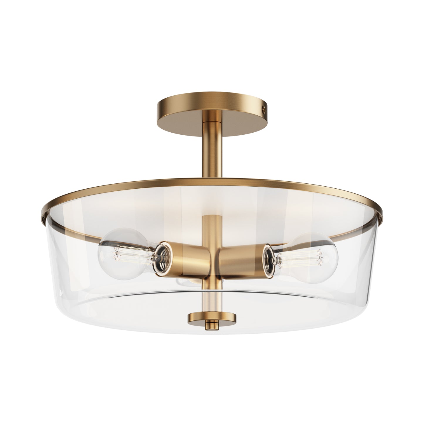 Fuller 3-Light Semi Flush/Pendant Convertible Natural Aged Brass by Maxim Lighting