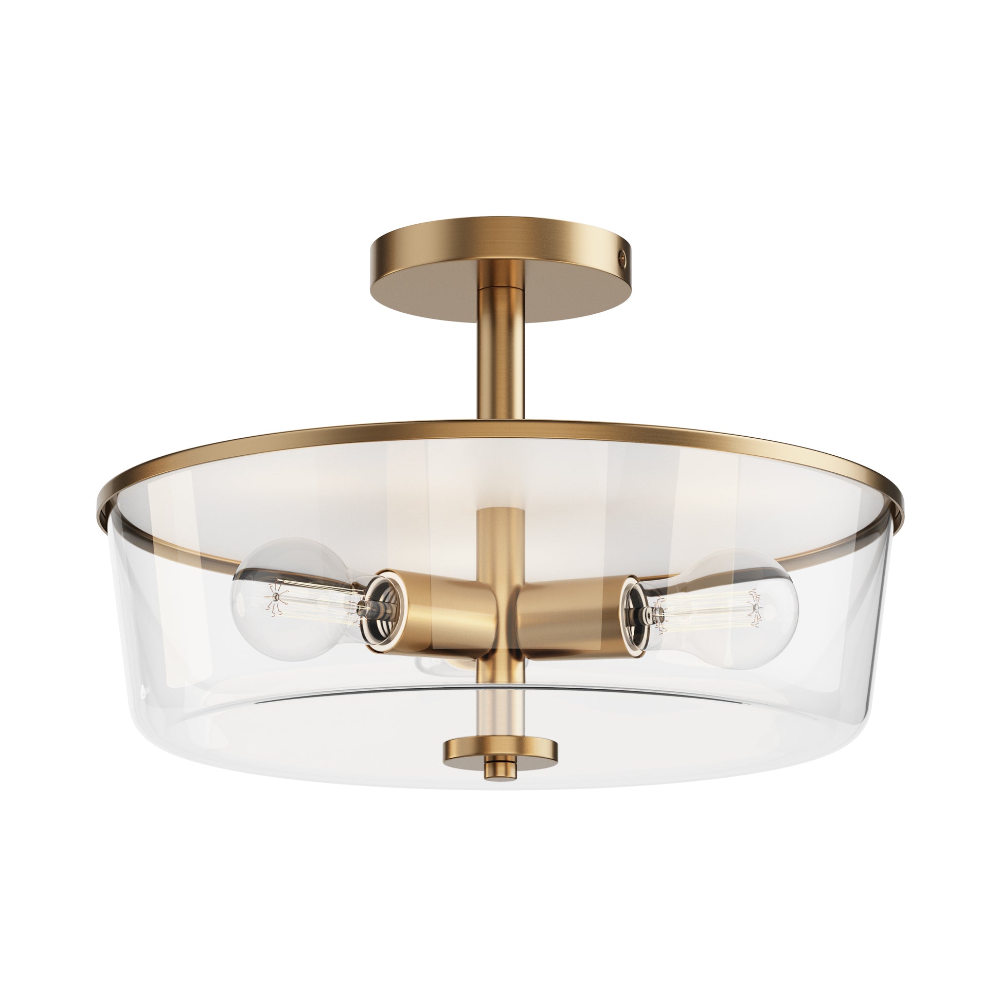 Fuller 3-Light Semi Flush/Pendant Convertible Natural Aged Brass by Maxim Lighting