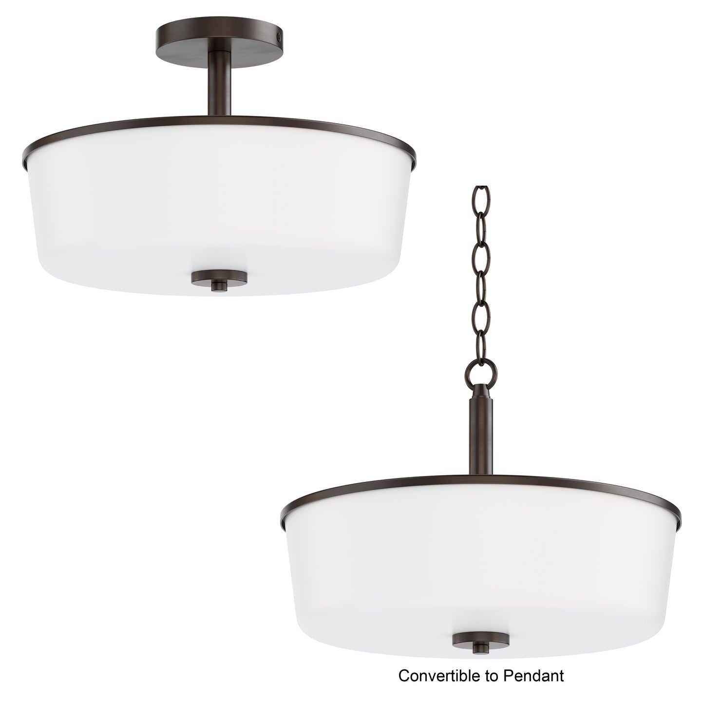 Fuller 3-Light Semi Flush/Pendant Convertible Oil Rubbed Bronze by Maxim Lighting