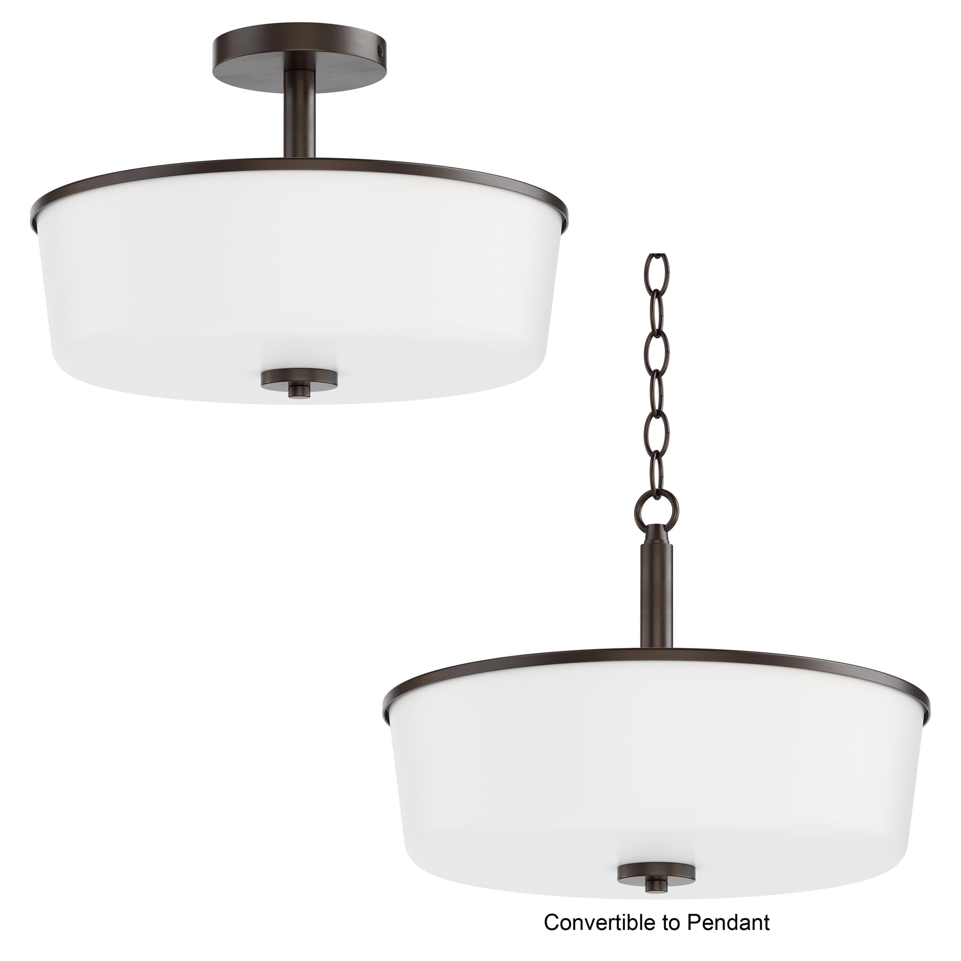 Fuller 3-Light Semi Flush/Pendant Convertible Oil Rubbed Bronze by Maxim Lighting