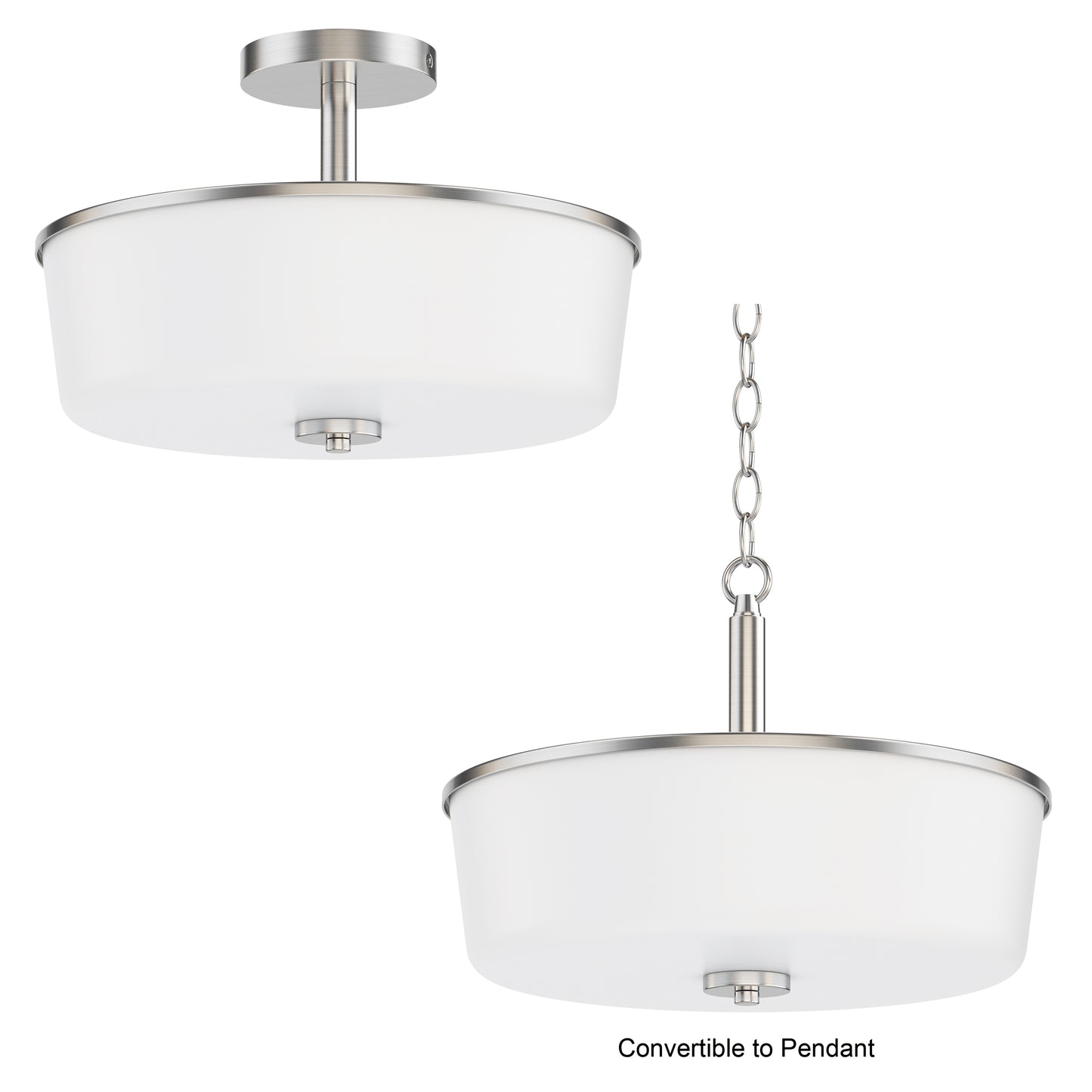 Fuller 3-Light Semi Flush/Pendant Convertible Satin Nickel by Maxim Lighting
