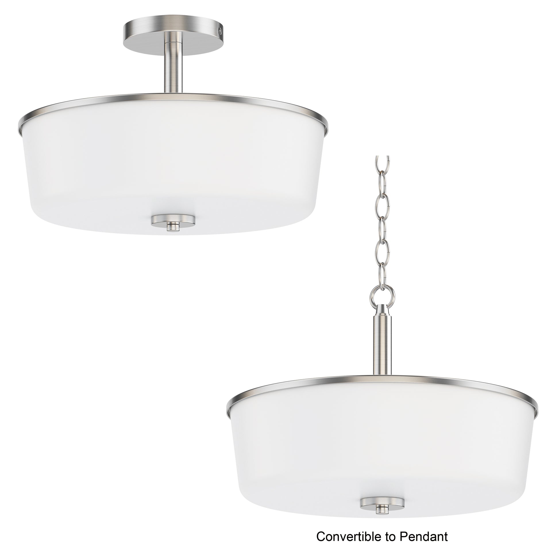Fuller 3-Light Semi Flush/Pendant Convertible Satin Nickel by Maxim Lighting