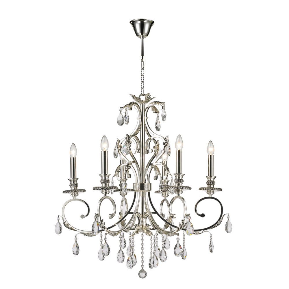 Magnolia Chandelier 6-Light in Chrome 5706CH by StarFire Crystal