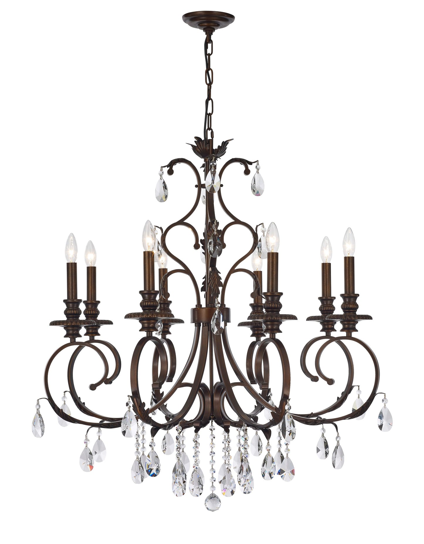 Magnolia Chandelier 8-Light in Brushed Copper 5708CB by StarFire Crystal