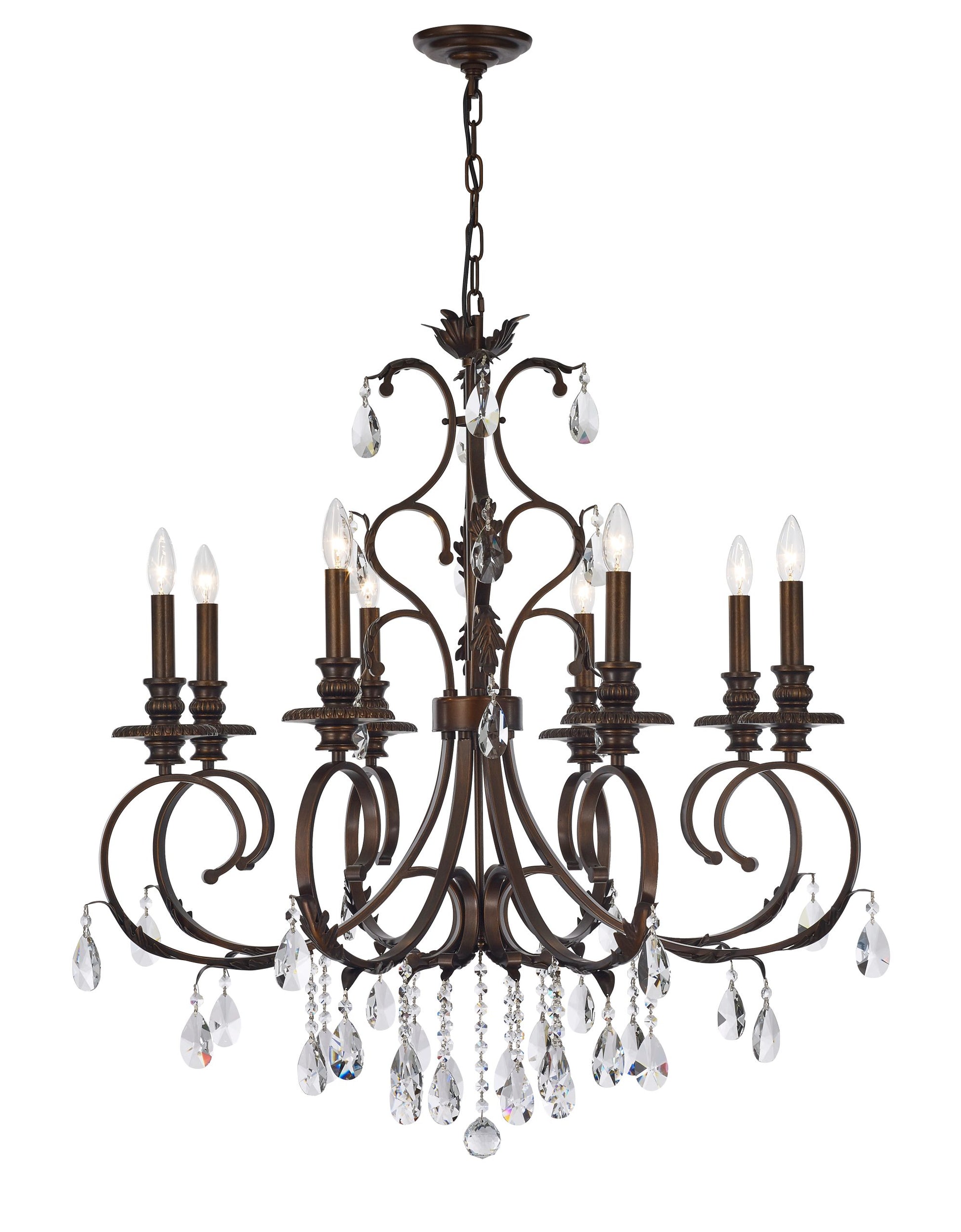 Magnolia Chandelier 8-Light in Brushed Copper 5708CB by StarFire Crystal