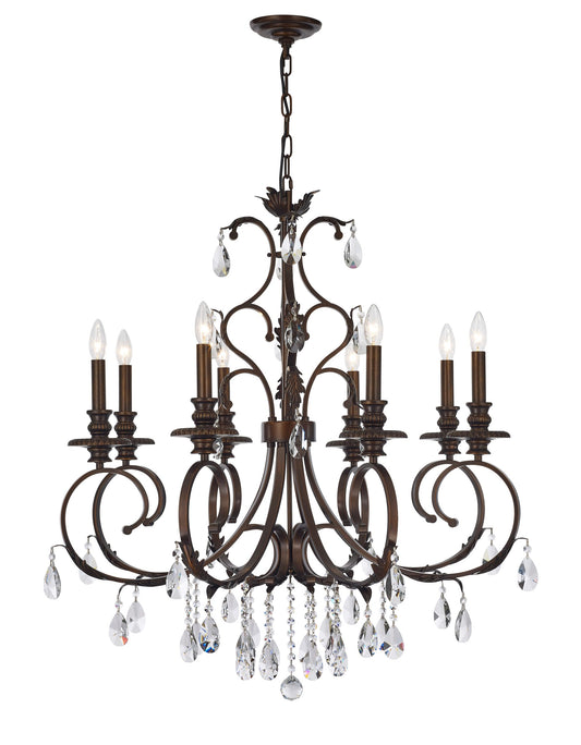 Magnolia Chandelier 8-Light in Brushed Copper 5708CB by StarFire Crystal