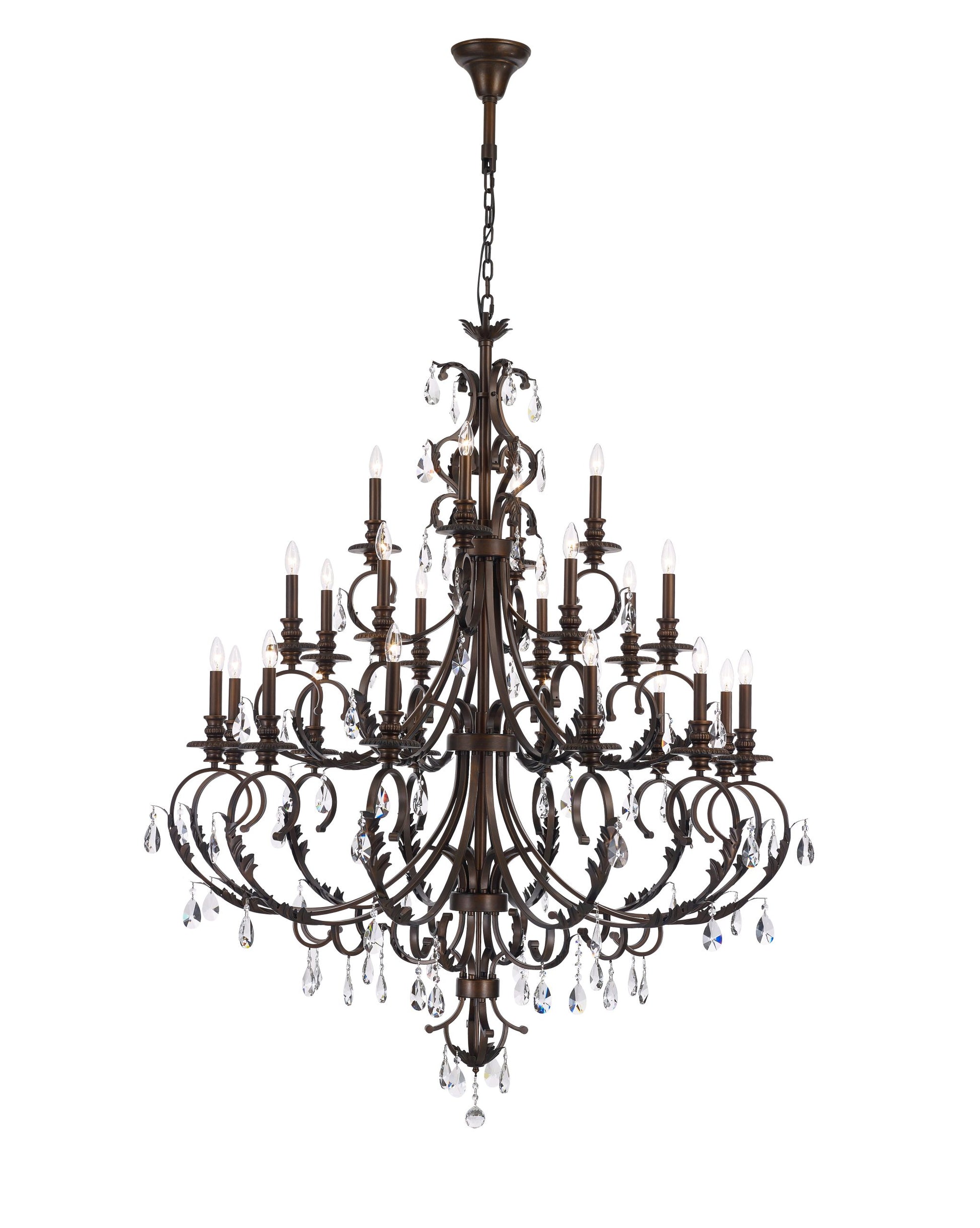 Magnolia Chandelier 24-Light in Brushed Copper 5724CB by StarFire Crystal