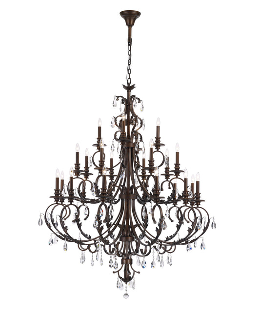 Magnolia Chandelier 24-Light in Brushed Copper 5724CB by StarFire Crystal