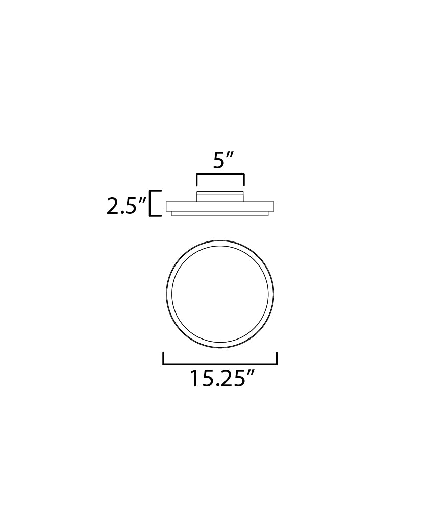 Float 16" LED Flush Mount Black by Maxim Lighting