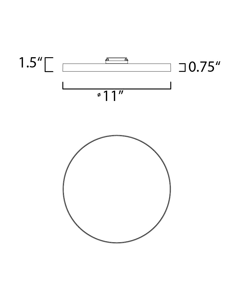 Trim 11" RD LED Flush Mount 3000K Black by Maxim Lighting