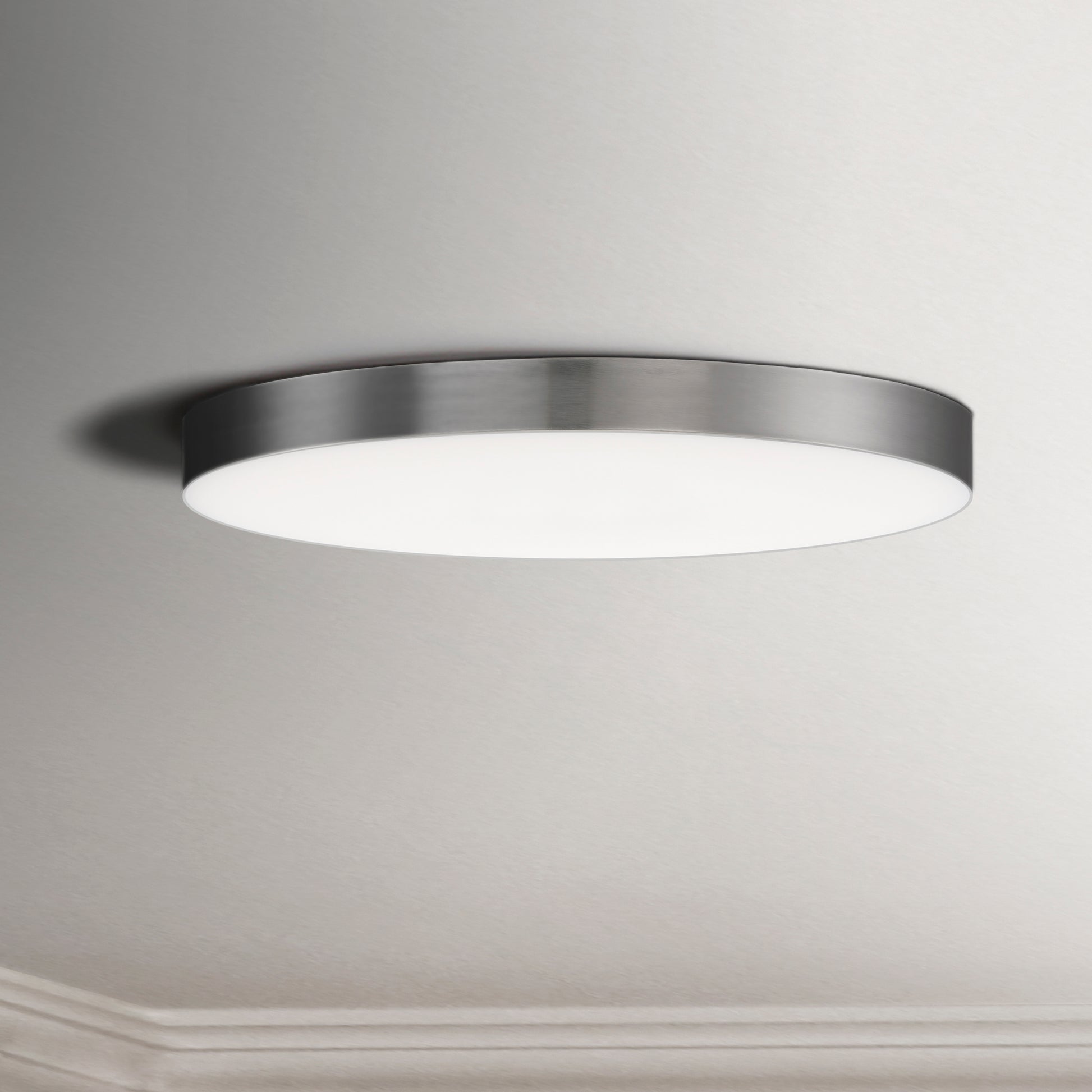 Trim 11" RD LED Flush Mount 3000K Satin Nickel by Maxim Lighting