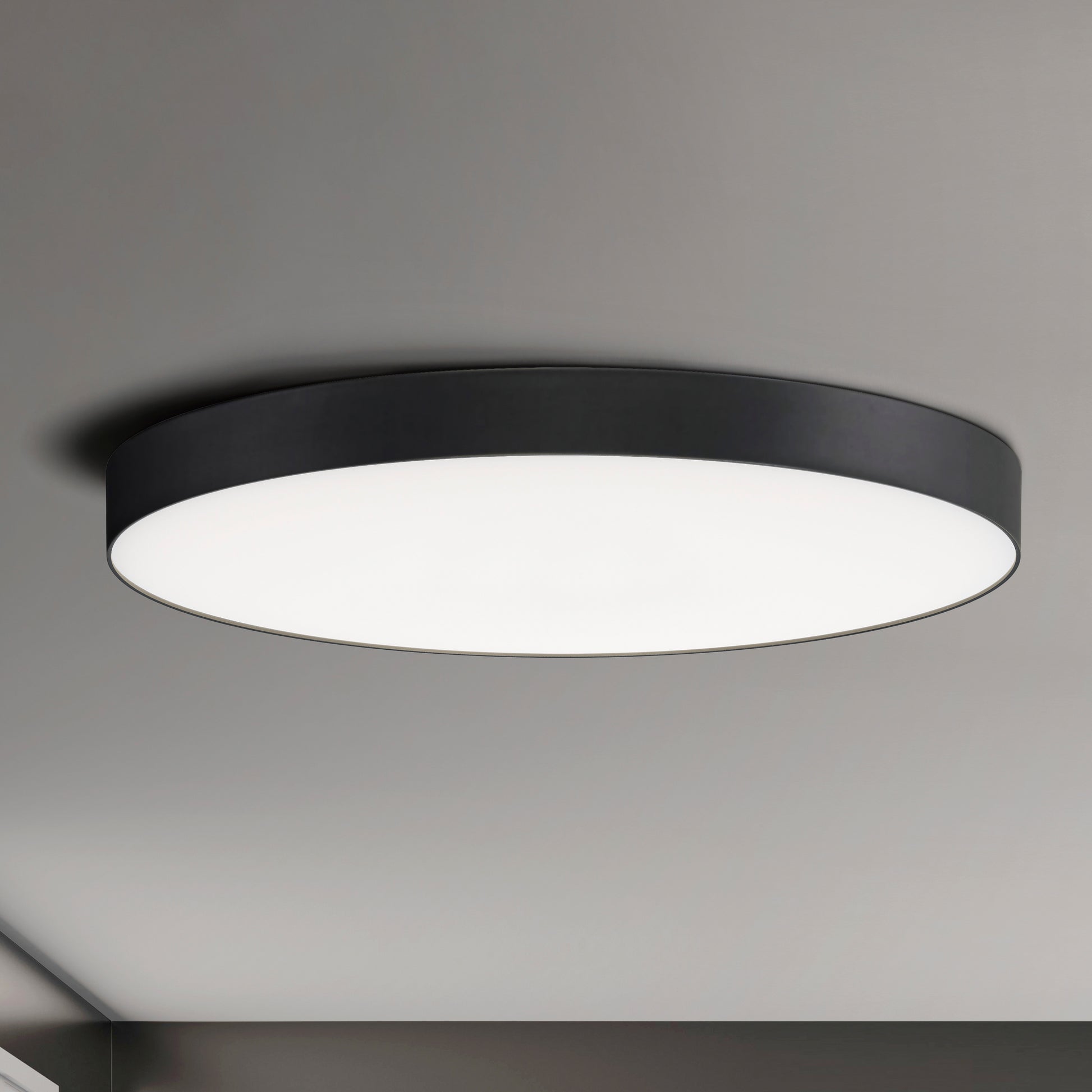 Trim 16" RD LED Flush Mount 3000K Black by Maxim Lighting
