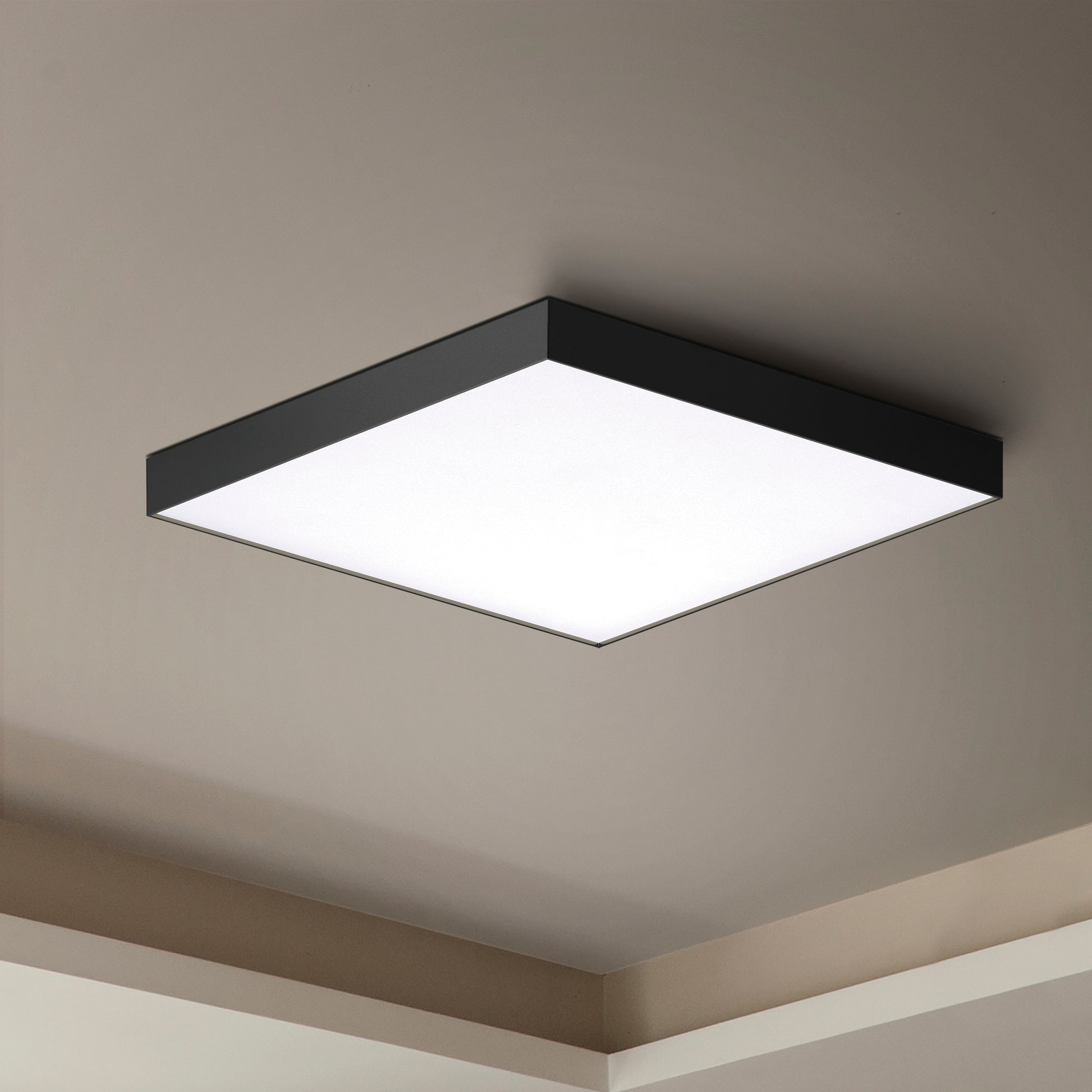 Trim 15.5" SQ LED Flush Mount 3000K Black by Maxim Lighting