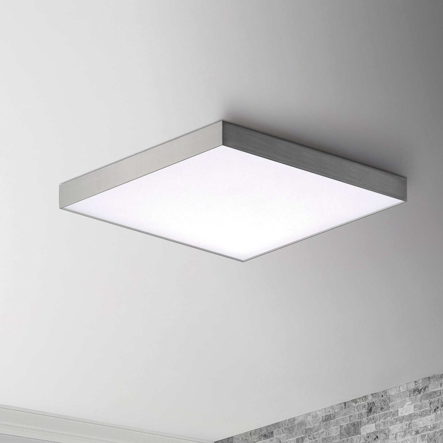 Trim 15.5" SQ LED Flush Mount 3000K Satin Nickel by Maxim Lighting