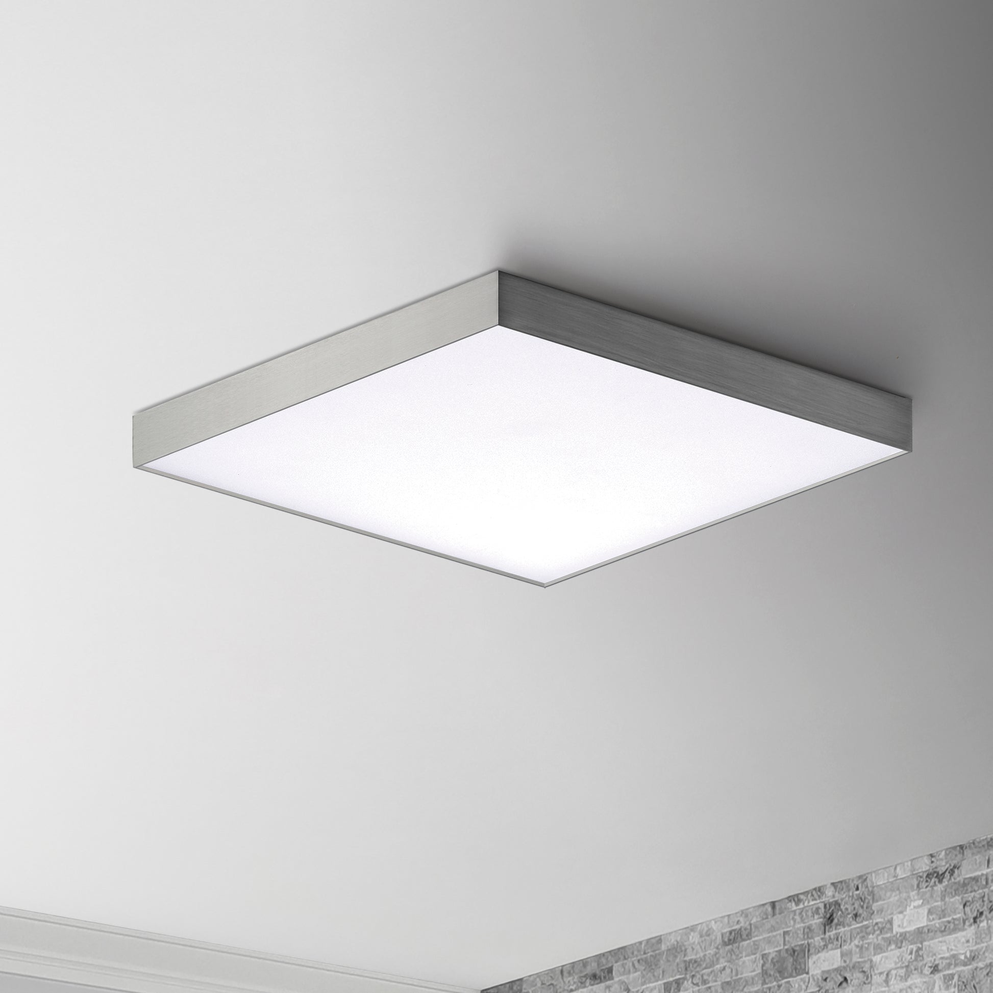 Trim 15.5" SQ LED Flush Mount 3000K Satin Nickel by Maxim Lighting