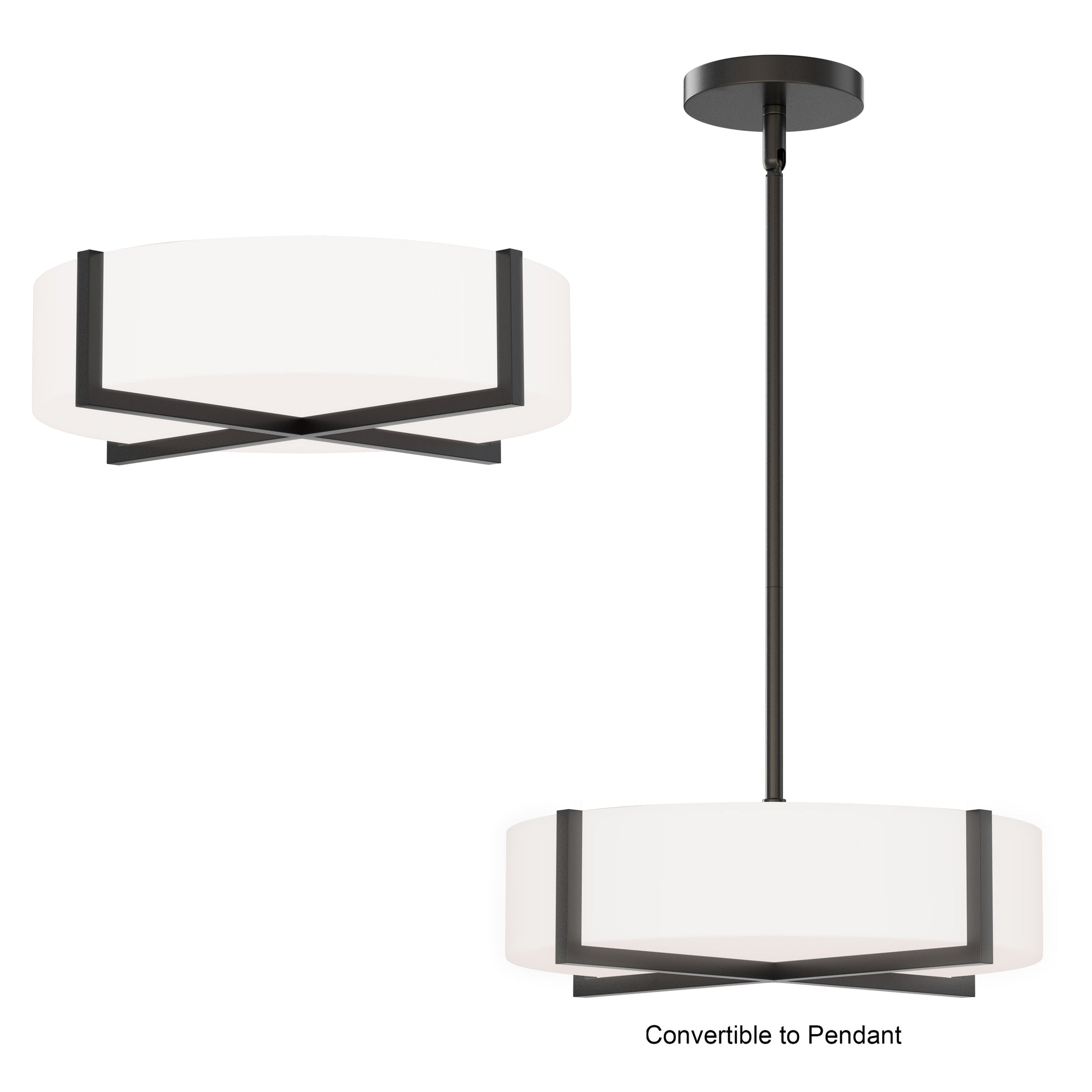 Dexter 15" LED Flush Mount/ Pendant Convertibie Black by Maxim Lighting