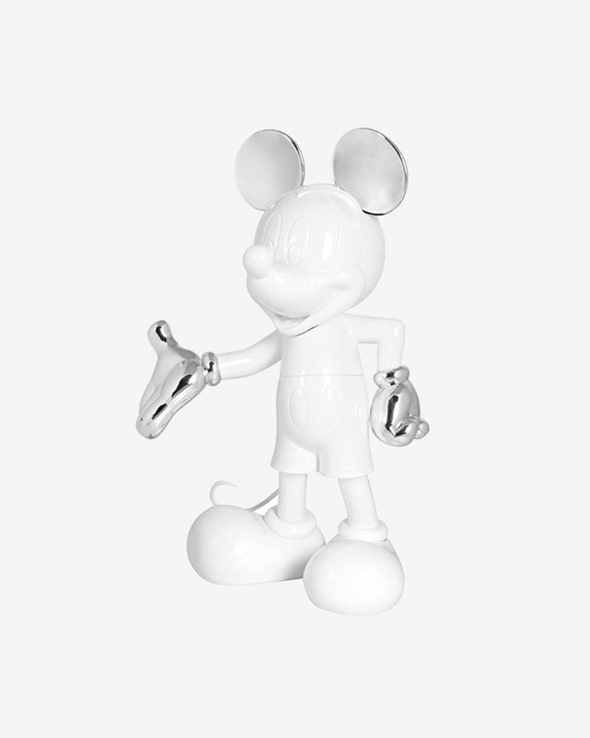 Leblon Delienne Mickey Welcome sculpture in White & Silver, 12 inch