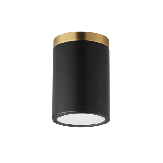 Dapper Flush Mount Black/Antique Brass by Maxim Lighting