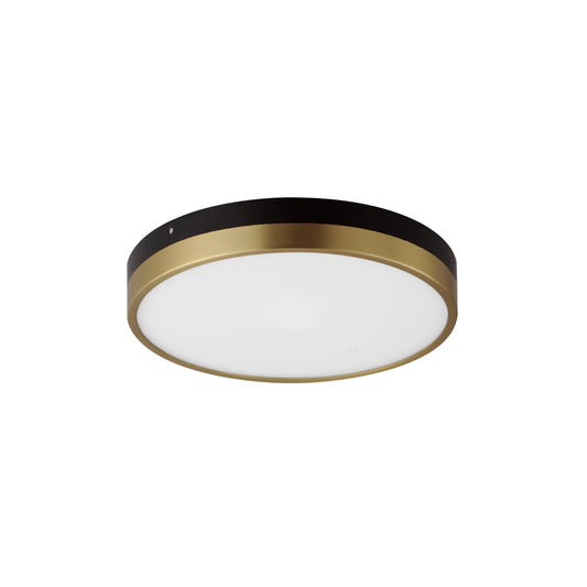 Dapper 12" LED Flush Mount Black/Antique Brass by Maxim Lighting