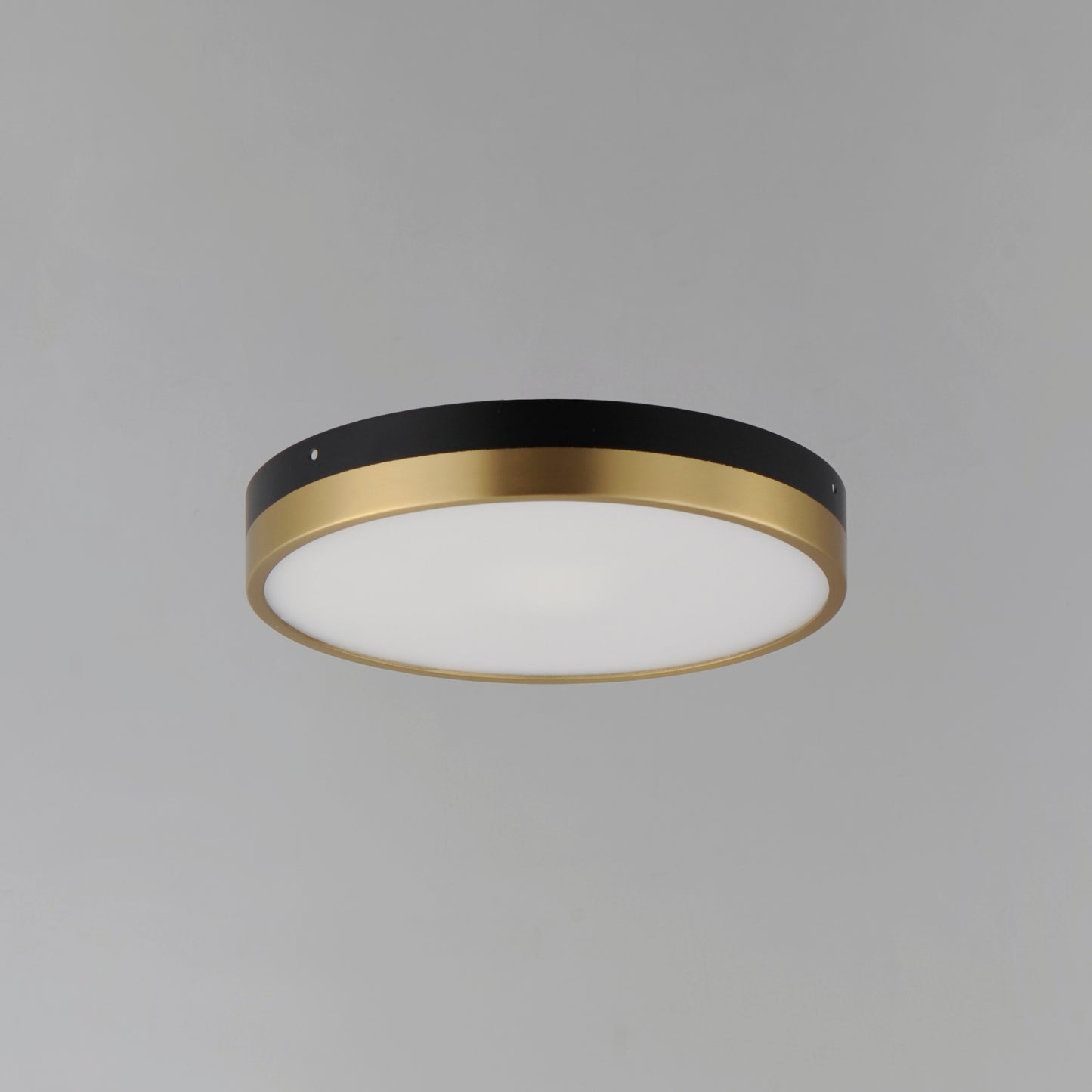 Dapper 12" LED Flush Mount Black/Antique Brass by Maxim Lighting