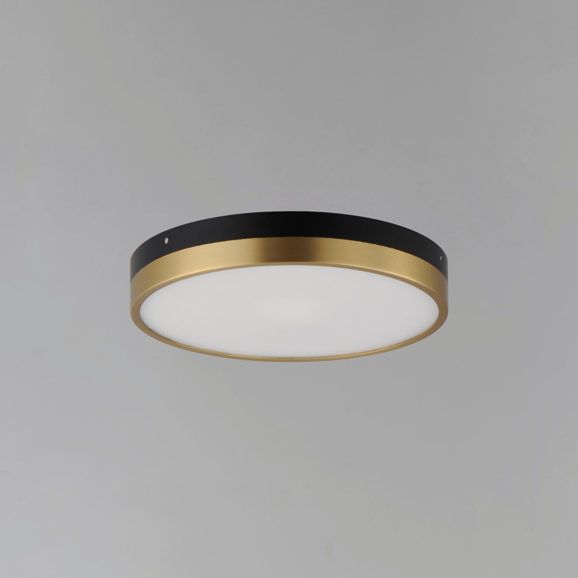 Dapper 12" LED Flush Mount Black/Antique Brass by Maxim Lighting
