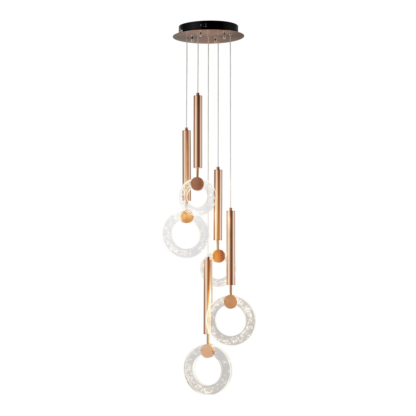 Glitter Rings Flush Chandelier Bronze by Finesse Decor CH-630-5