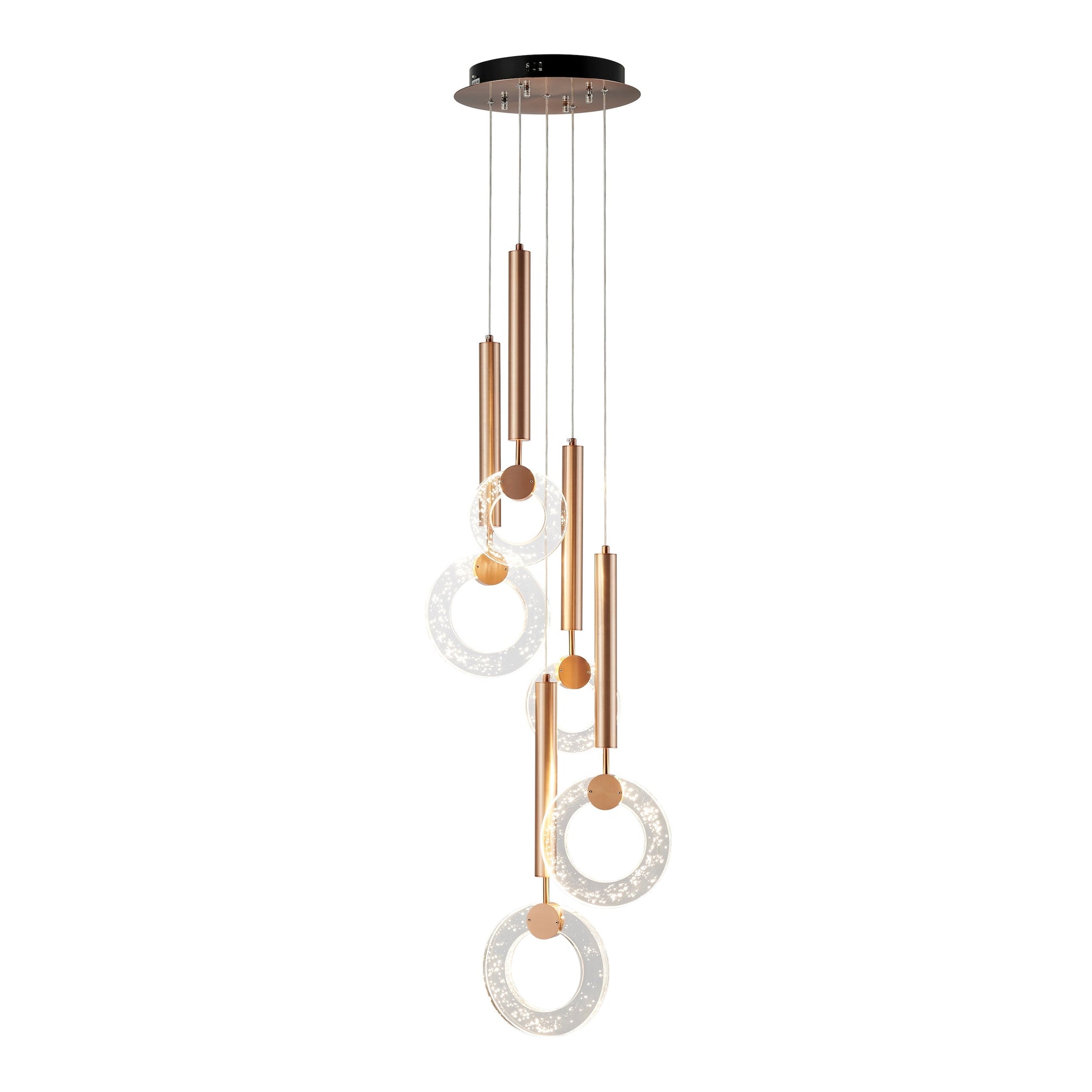 Glitter Rings Flush Chandelier Bronze by Finesse Decor CH-630-5