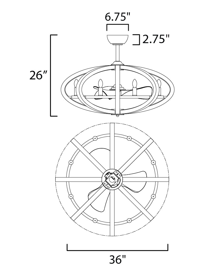 Bodega Bay 8-Light WiFi-enabled LED Fandelight Antique Pecan/Anthracite by Maxim Lighting