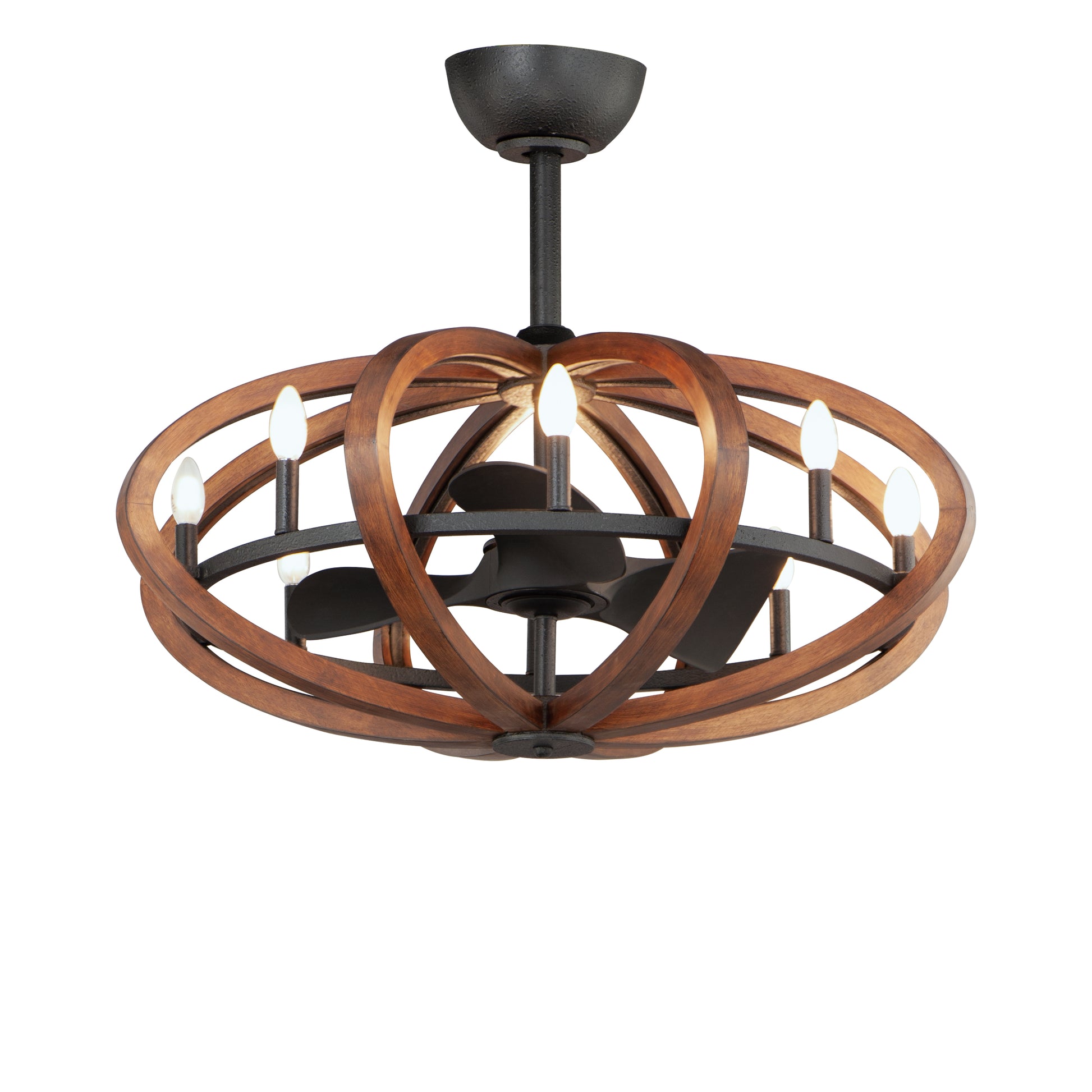 Bodega Bay 8-Light WiFi-enabled LED Fandelight Antique Pecan/Anthracite by Maxim Lighting