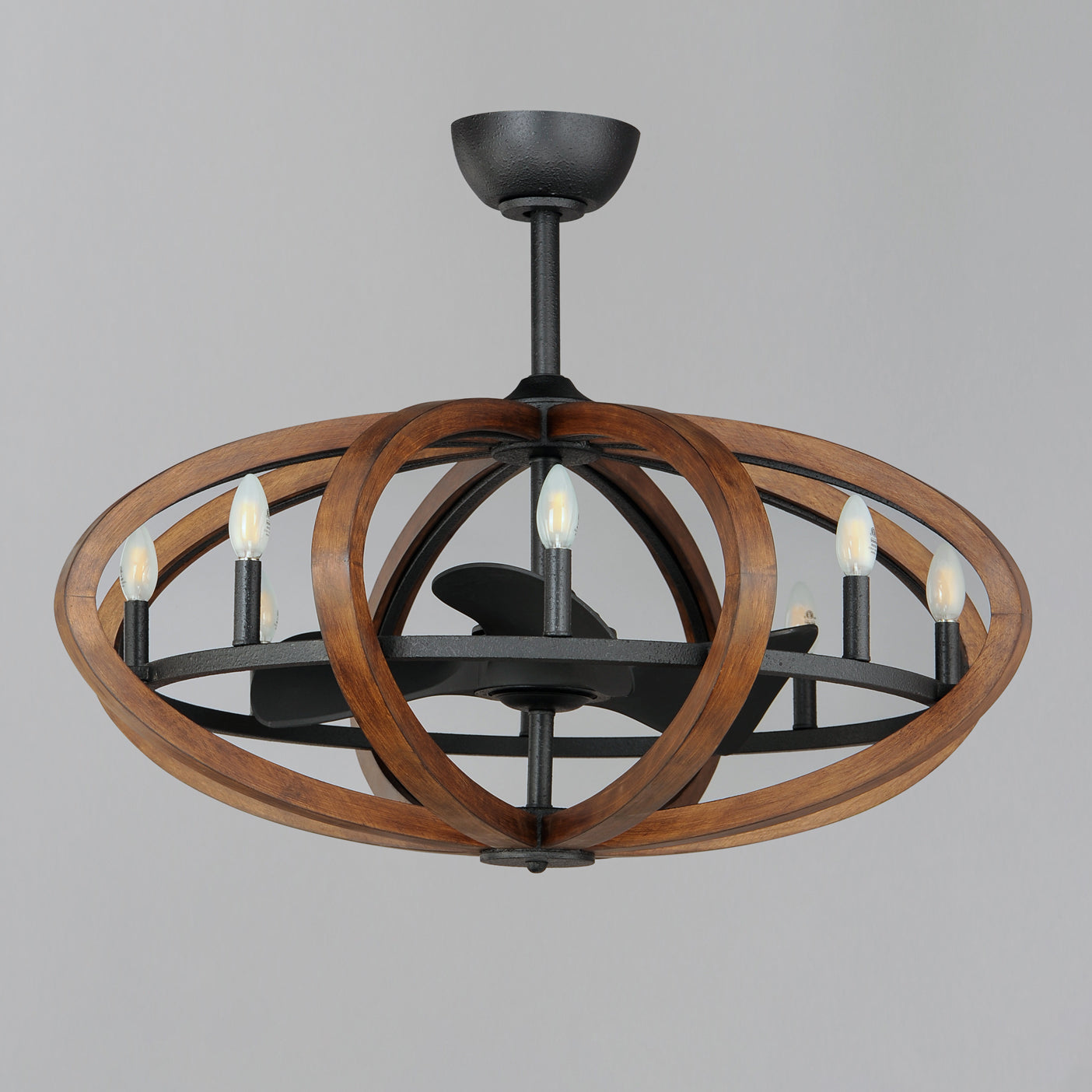 Bodega Bay 8-Light WiFi-enabled LED Fandelight Antique Pecan/Anthracite by Maxim Lighting