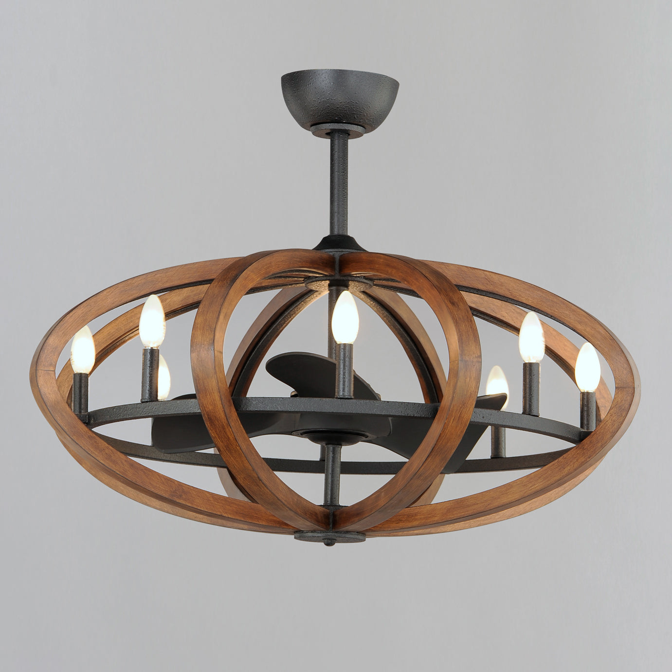 Bodega Bay 8-Light WiFi-enabled LED Fandelight Antique Pecan/Anthracite by Maxim Lighting