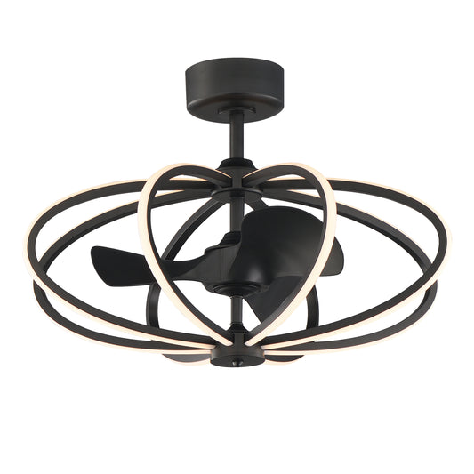 Solstice 8-Light WiFi-enabled LED Fandelight Black by Maxim Lighting